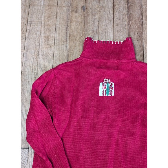 Tiara Christmas‎ Sweater Zip Up Cardigan Presents Teddy Bear Holiday Small - Picture 10 of 11